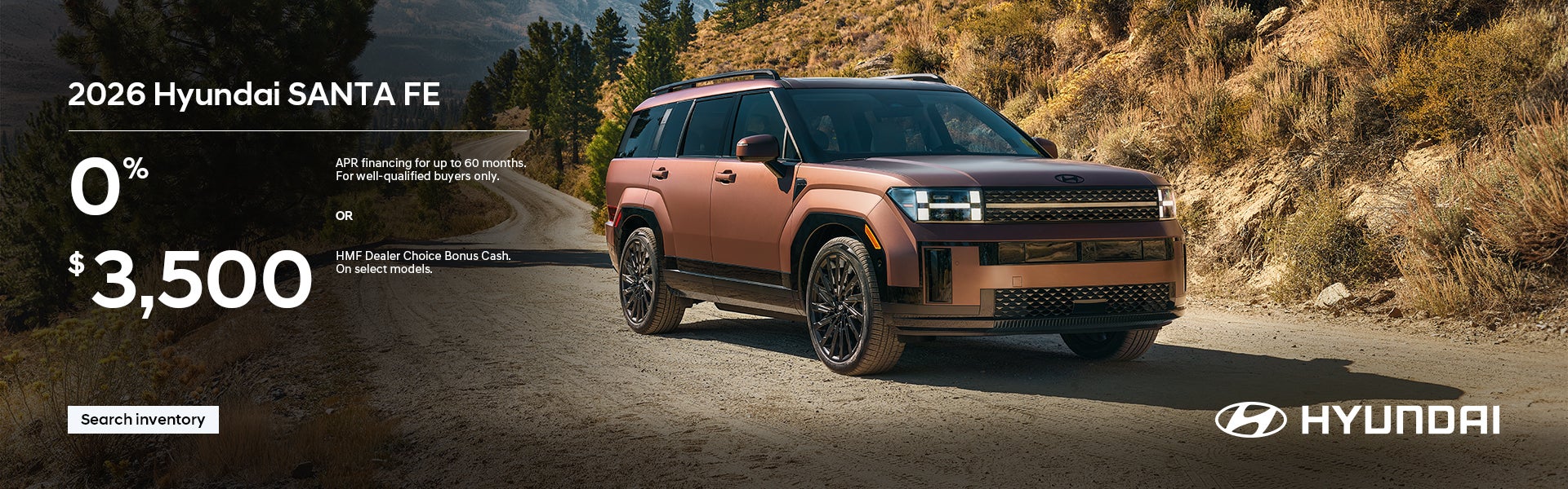 2026 Hyundai Santa Fe APR or Bonus Cash Offer