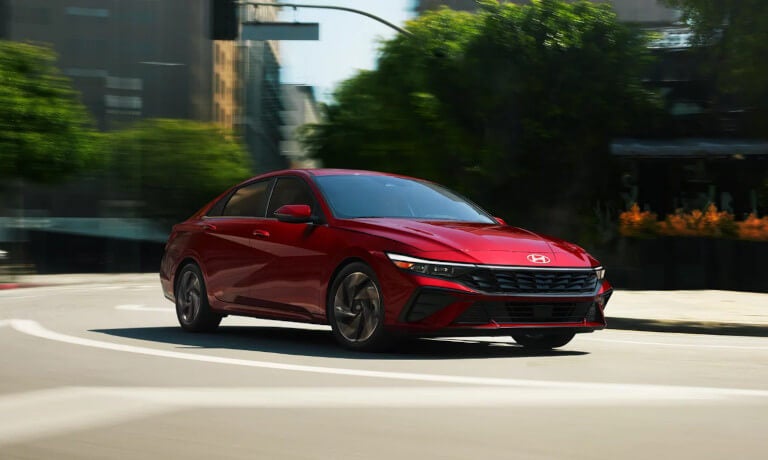 2026 Hyundai Elantra driving on a curve