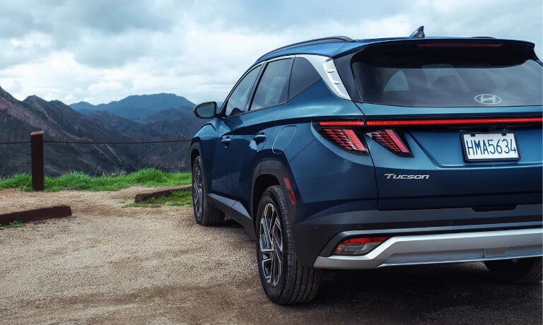 2026 Hyundai Tucson facing away at overlook